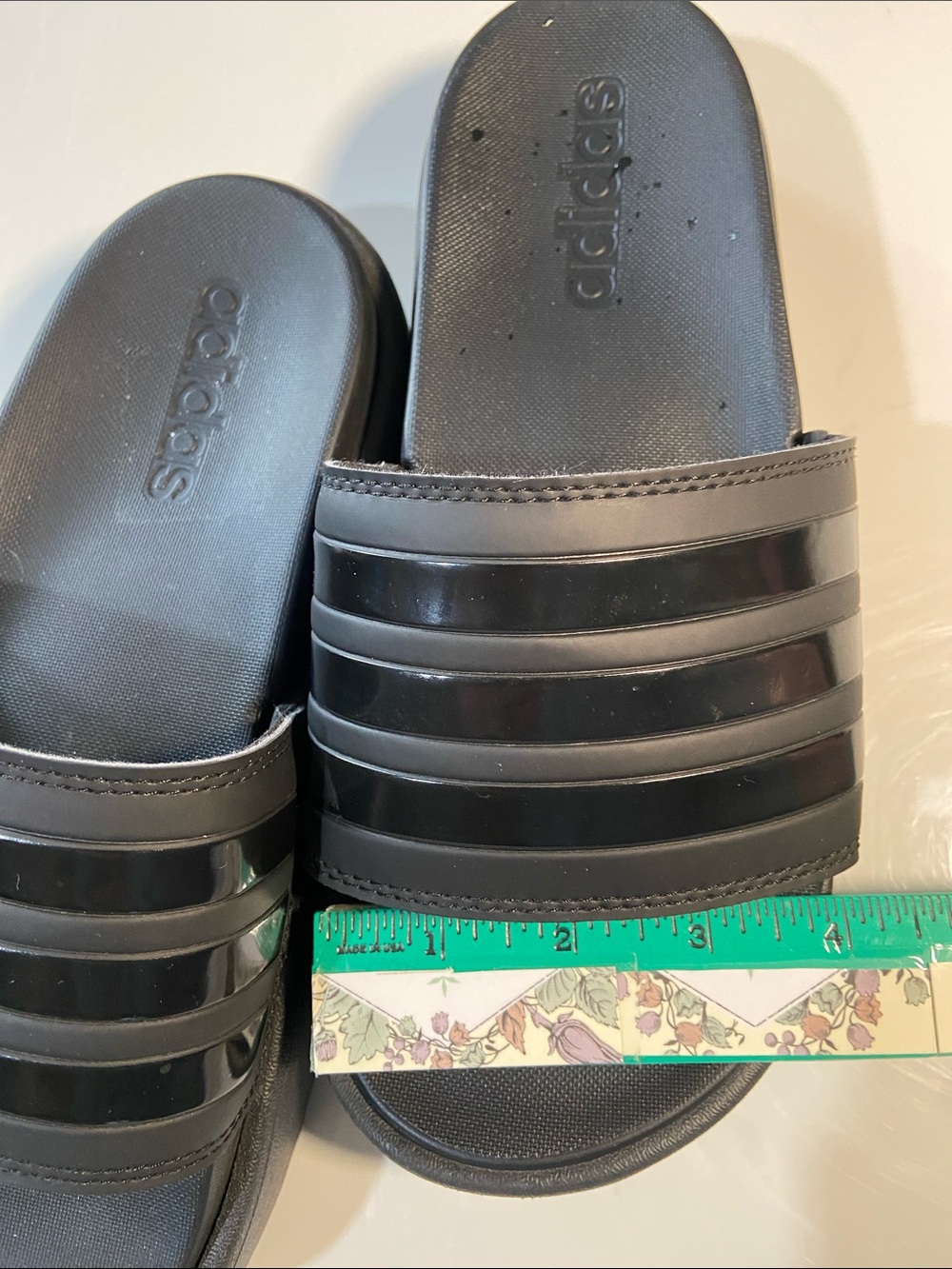 Adidas Adilette Platform Slides in Core Black. - Picture 7 of 8